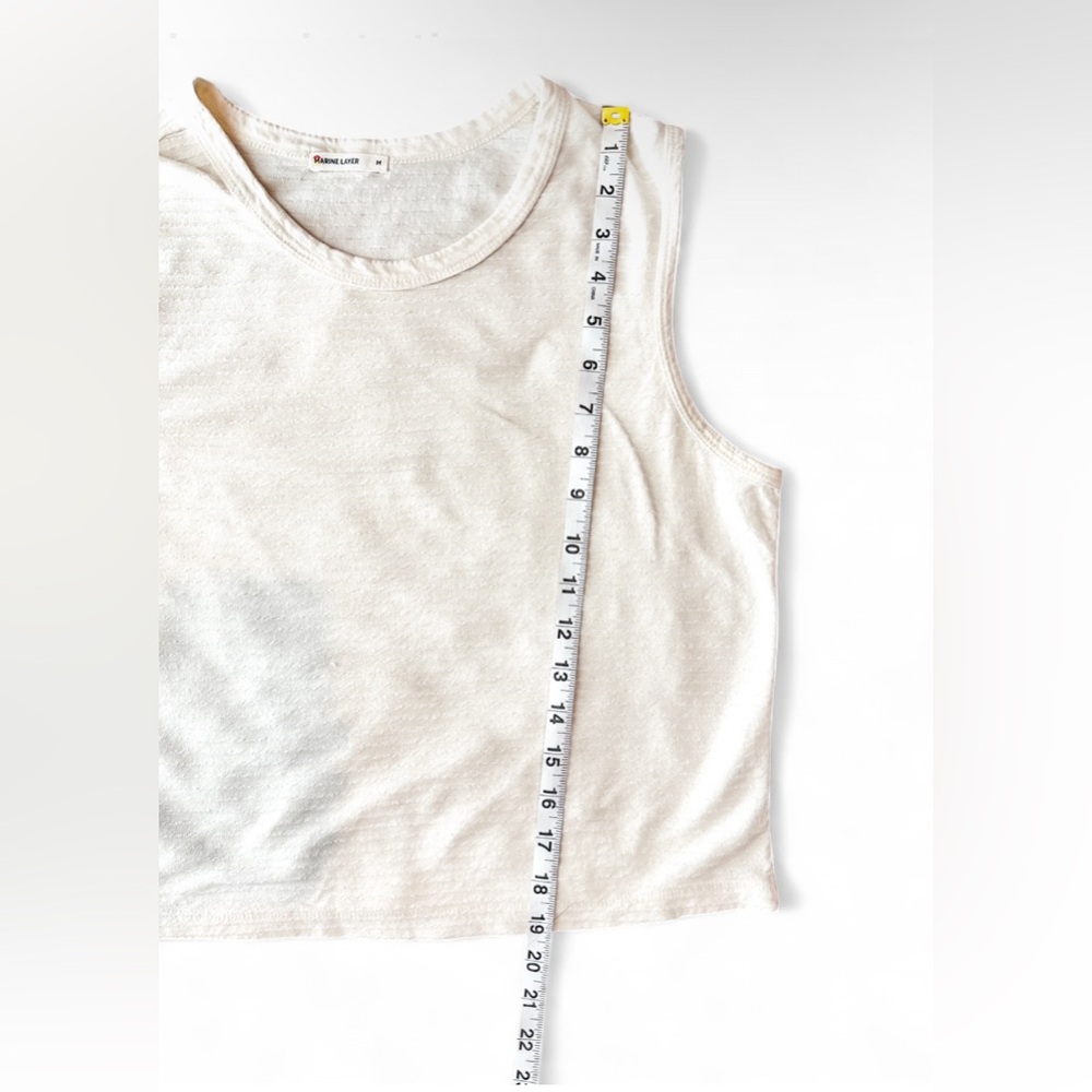 Marine Layer Lydia Textured Stripe Tank Top Women’s Cream - Medium - Picture 11 of 11